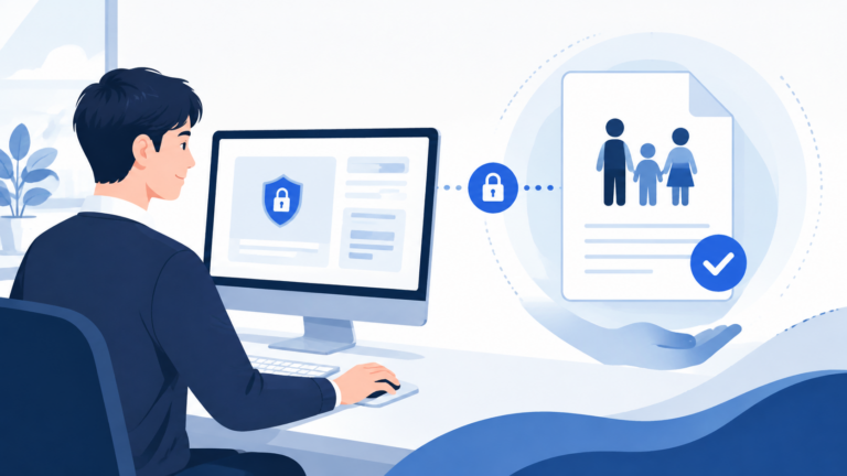 가족관계증명서를 인터넷으로 발급하고 PDF로 저장하는 모습