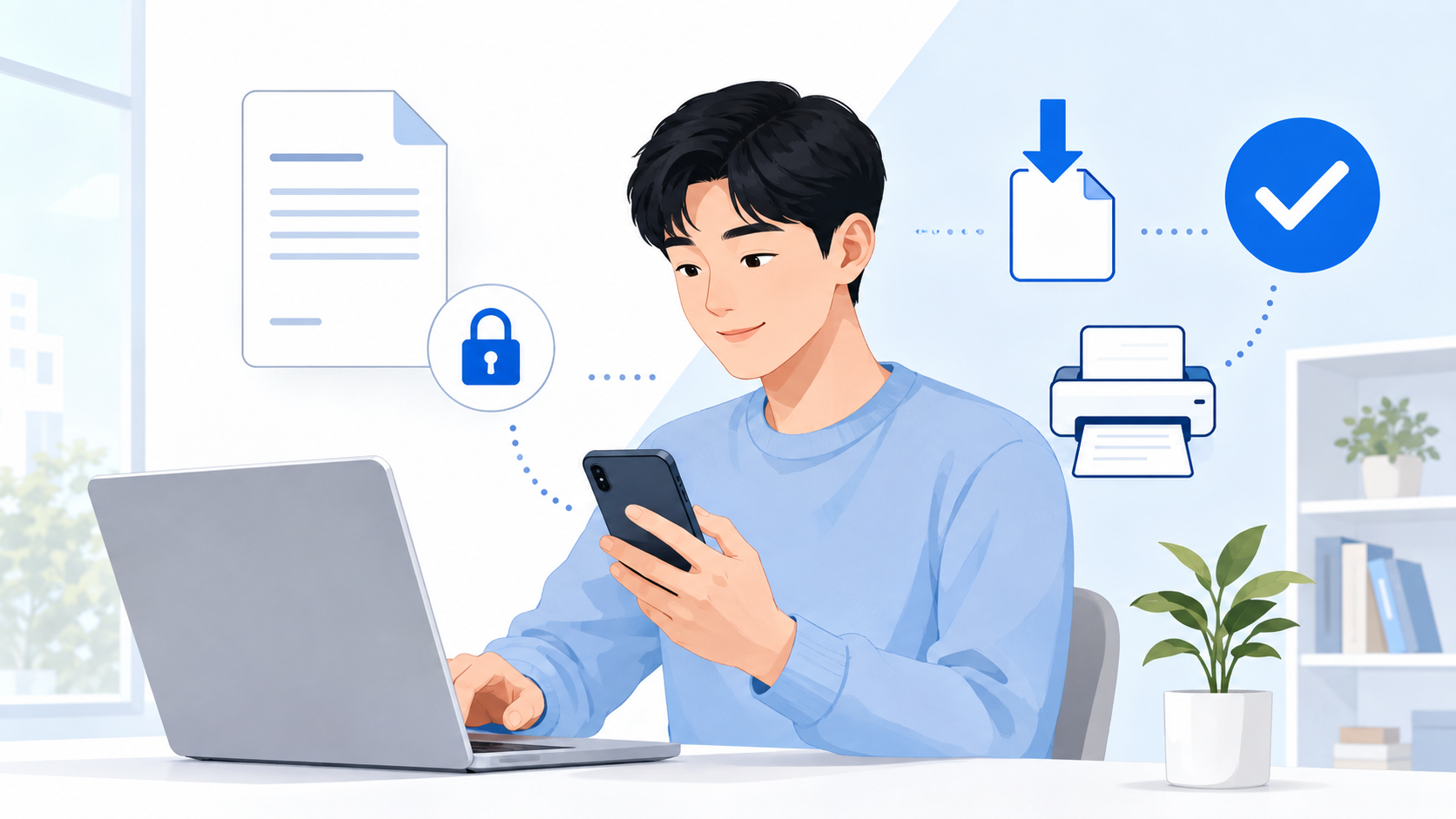 홈택스와 정부24에서 소득금액증명원을 인터넷으로 발급하는 모습